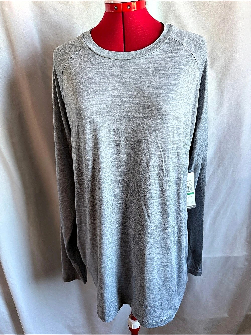 Gaiam Sleet Heather Long Sleeve Tee Gray XL NWT